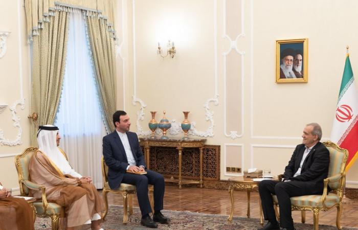 رئيس مجلس الوزراء وزير الخارجية يجتمع مع الرئيس الإيراني