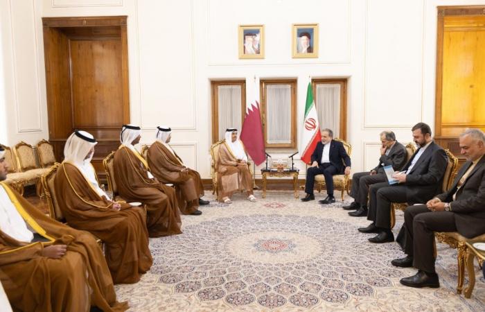 رئيس مجلس الوزراء وزير الخارجية يبحث مع وزير الخارجية الإيراني جهود خفض التصعيد وتهيئة الظروف الملائمة للحوار
