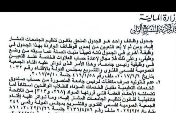 رفعت فياض يكتب: بالمستندات، أزمة توحيد صرف المكافآت بين رؤساء الجامعات