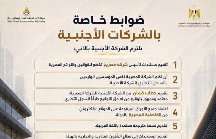 دليل المنظومة الجديدة لتخصيص الأراضي الاستثمارية بالمدن الجديدة (إنفوجراف)