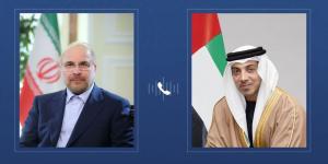 منصور بن زايد و رئيس مجلس الشورى الإيراني يبحثان هاتفيًا تطورات المنطقة