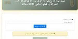 عاجل..
نتيجة
الشهادتين
الابتدائية
والإعدادية
الأزهرية
(ظهرت
الآن)