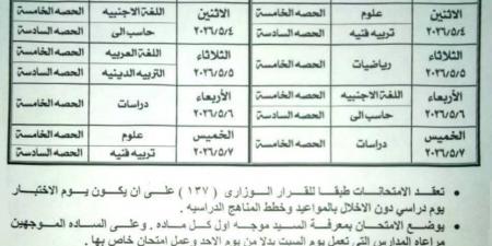ننشر
      جدول
      امتحان
      شهر
      أبريل
      2026
      محافظة
      الدقهلية
      لصفوف
      النقل