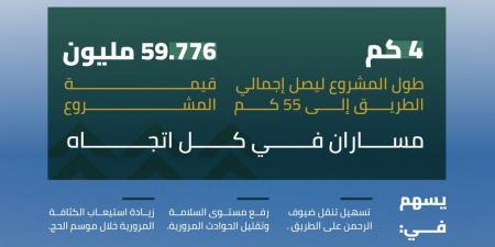 استكمال ازدواج طريق المخواة – المجاردة في الباحة لتعزيز السلامة وخدمة ضيوف الرحمن