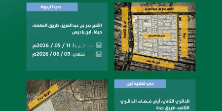 أمانة الرياض تبدأ صيانة طرق في حي الربوة وظهرة لبن لتحسين البنية التحتية ورفع جودة التنقل
