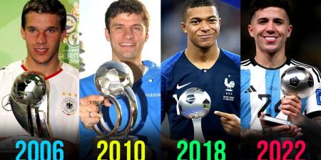 قبل
انطلاق
كأس
العالم
2026..
قائمة
أفضل
اللاعبين
الشباب
في
تاريخ
المونديال