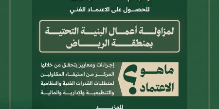 البنية
التحتية:
180
يومًا
على
بدء
إلزامية
الاعتماد
الفني
لمنفذي
المشاريع
في
الرياض