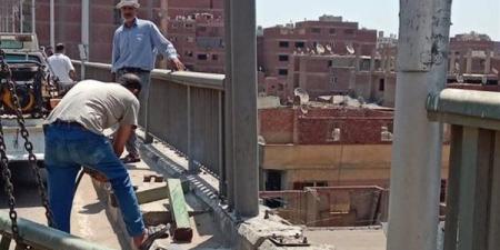 محافظ الجيزة يتابع أعمال تركيب الأسوار الحديدية المفقودة بمحور صفط اللبن (صور)