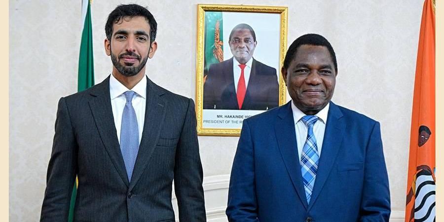 رئيس زامبيا يبحث العلاقات مع شخبوط بن نهيان