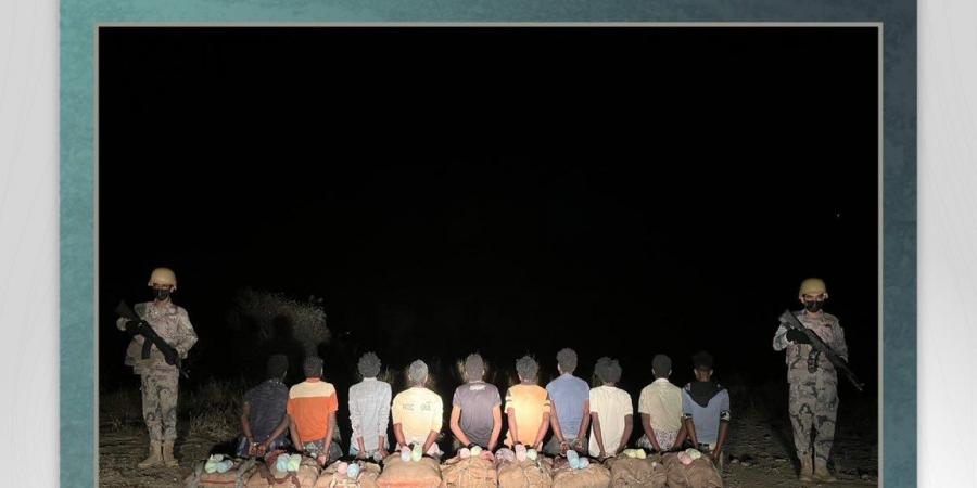 حرس الحدود بعسير يقبض على 10 مخالفين لتهريب 207 كيلوجرامات من القات